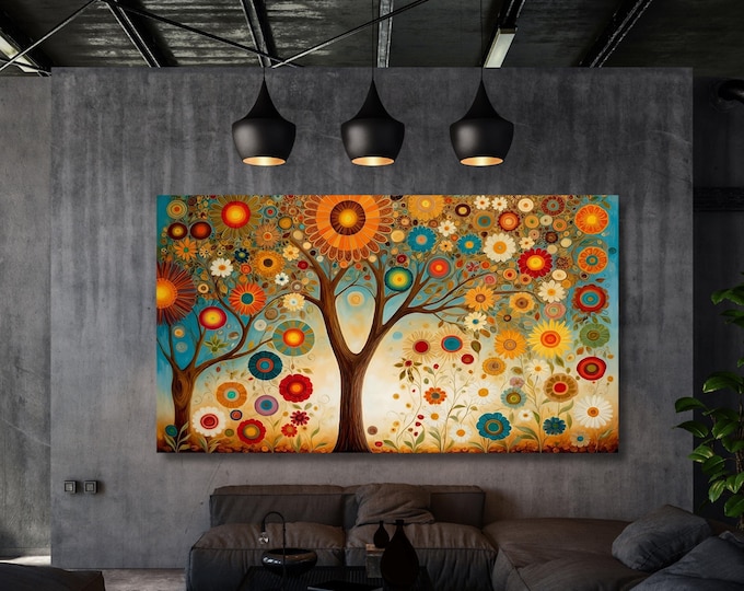 Tree of Life Wall Art: Vibrant Gustav Klimt Print - Framed or Canvas