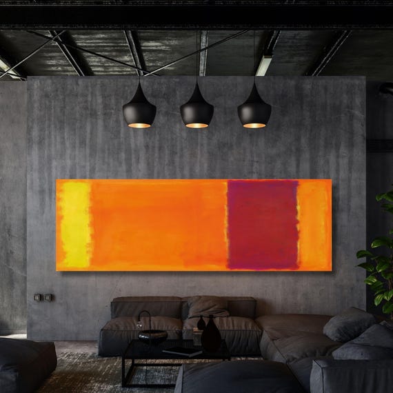 Panoramic Rothko Style Canvas Art Print: Large Vintage Wall Decor