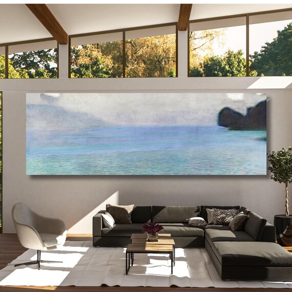 Panoramic Gustav Klimt Canvas Wall Art Attersee Gustav Klimt Museum Exhibition Gift Art Allee at Schloss Kammer Gustav Klimt Museum Gallery
