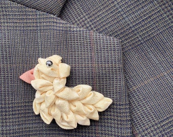 Yellow Duckling Lapel Pins Mens Lapel Pin Flower Lapel Pin Duckling Boutonniere Boyfriend Gift For Men Duckling Pin Kanzashi Brooch Custom