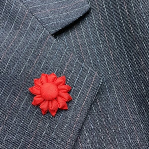 Lapel Pins Mens Lapel Pin Flower Lapel Pin Small Red Silk Lapel Flower Kanzashi Brooch Wedding Boutonniere Groomsman Gift For Women