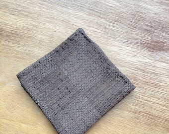Pocket Square Brown Silk Handkerchief Men Brown Pocket Square Silk Custom Kimono Mens Gift For Husband Hankerchief Hanky Hand Rolled Hems