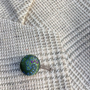 Green Blue Purple Silk Round Lapel Pin Silk Button Lapel Pins Men Wedding Paisley Boutonniere Gifts For Boyfriend Gifts For Him Men Under 20