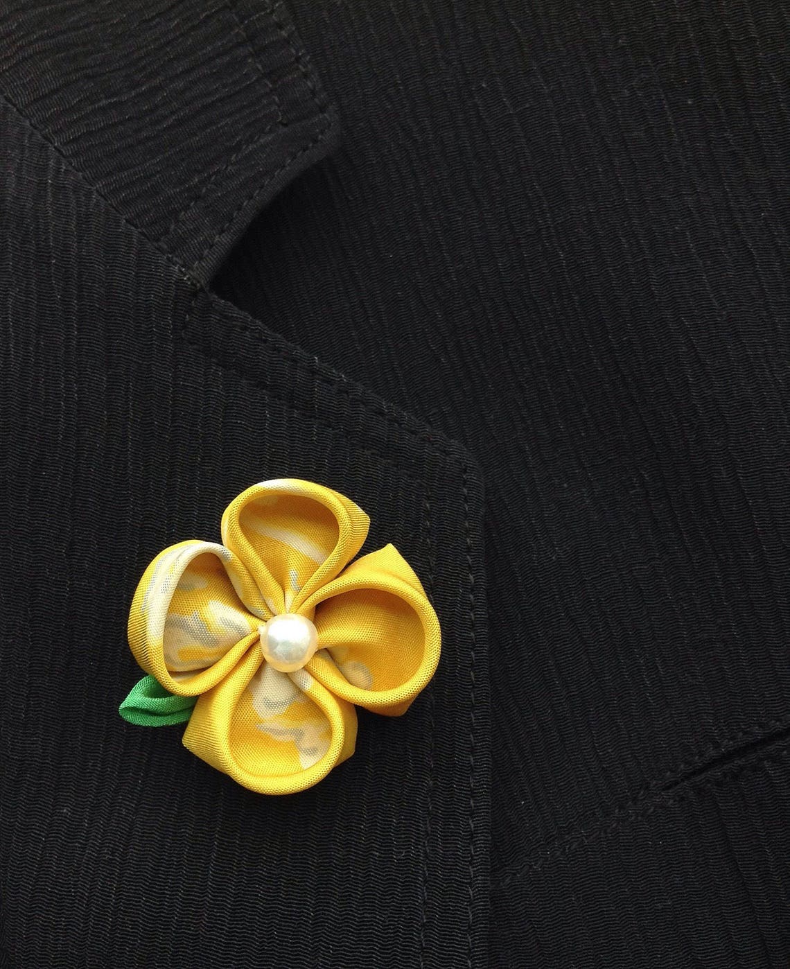 Lapel Pins Mens Lapel Pin Flower Yellow Lapel Flower Silk Etsy