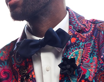 Lapel Pins Mens Lapel Pin Flower Black Lapel Flower Kanzashi Brooch Custom Suit Silk Boutonniere Groomsman Gift For Boyfriend Husband Women