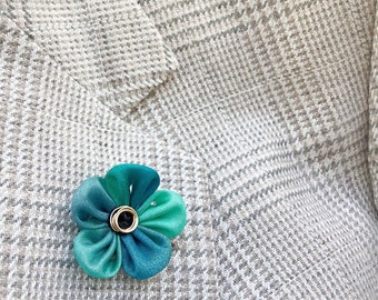 Forget Me Not Lapel Pins Mens Lapel Pin Flower Lapel Pin Blue Lapel Flower Wedding Kanzashi Brooch Groomsman Gift For Men Silk Boutonniere