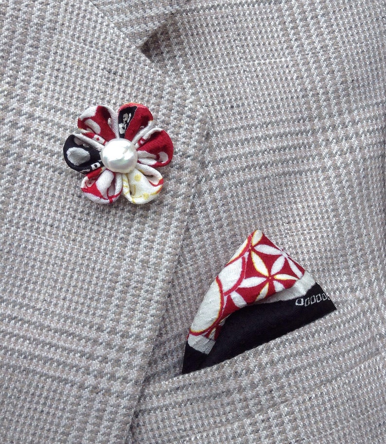 Lapel Pin Pocket Square Set Lapel Pins Mens Lapel Pin Flower Etsy