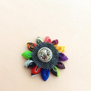 Lapel Pins Mens Lapel Pin Flower Lapel Pin Kanzashi Brooch Colorful Boutonniere Daisy Lapel Flower Boyfriend Groomsman Gift For Men Custom image 10