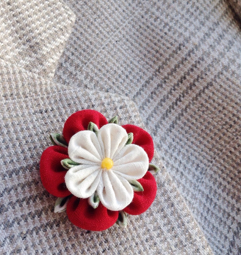 large flower lapel pin