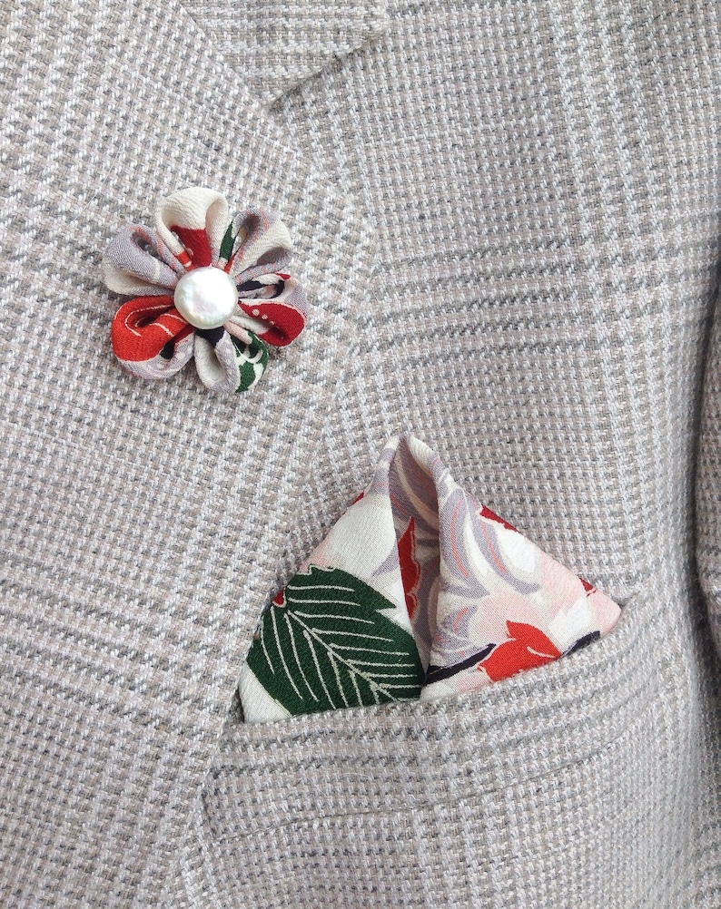 Lapel Pins Mens Lapel Pin Flower Lapel Pin Pocket Square Set - Etsy