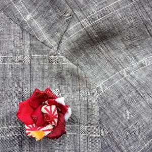 Lapel Pins Mens Lapel Pin Flower Lapel Pin Women Red Rose Silk Lapel Flower Kanzashi Brooch Wedding Boutonniere Groomsman Gift For Women