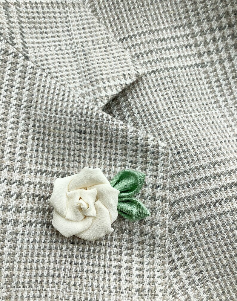 Lapel Pins Mens Lapel Pin Flower Lapel Pin Ivory Rose Silk Etsy