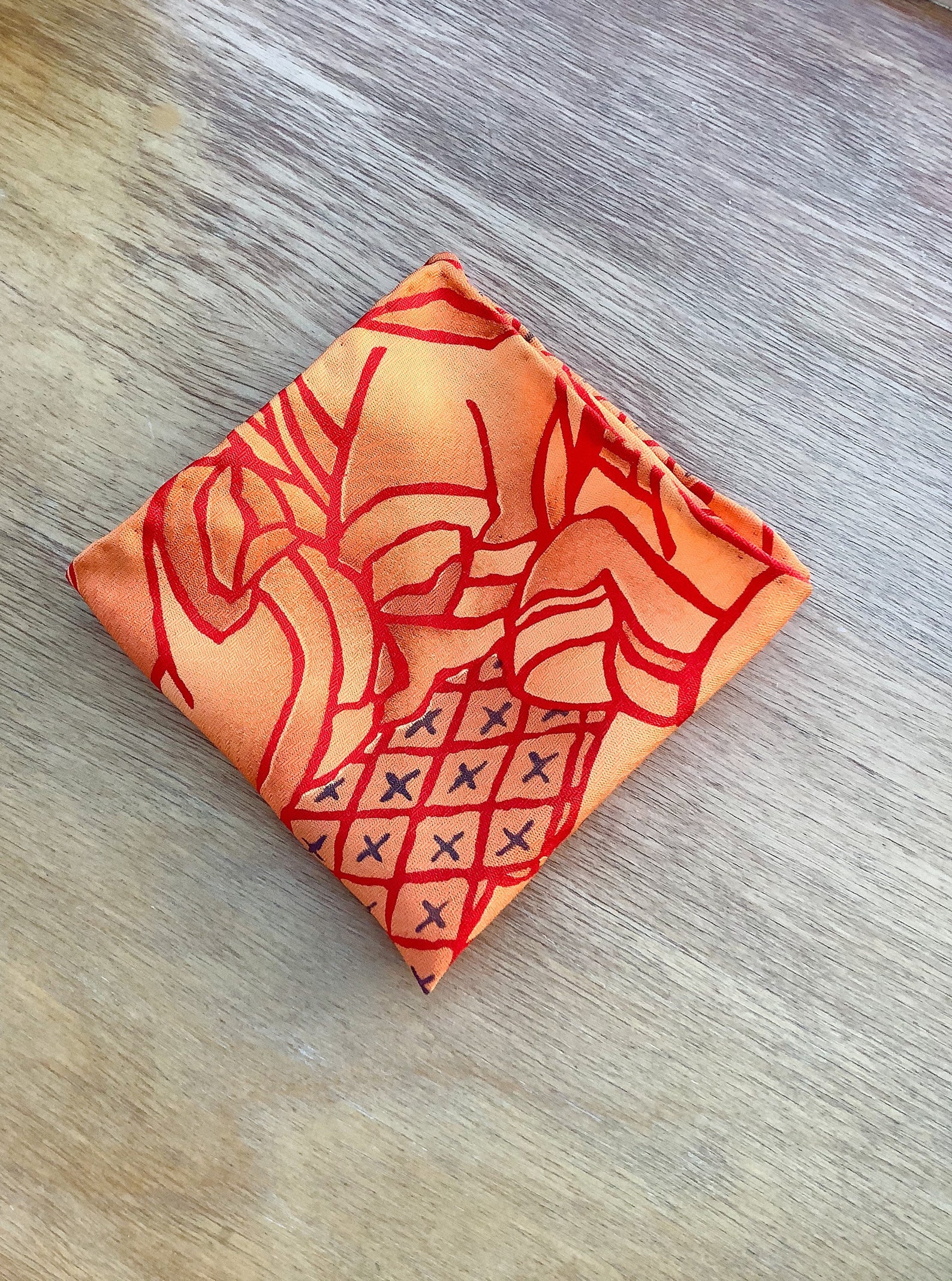 Pocket Square Orange Silk Handkerchief For Men Orange Pocket Etsy
