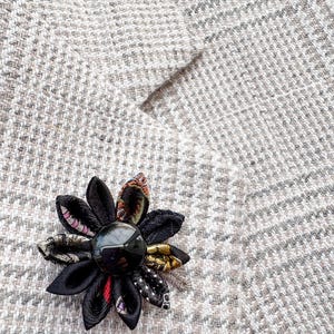 Lapel Pins Mens Lapel Pin Black Lapel Flower Lapel Pin Kanzashi Brooch Silk Boutonniere Groomsman Gift For Men Wedding Party Custom Suit Pin