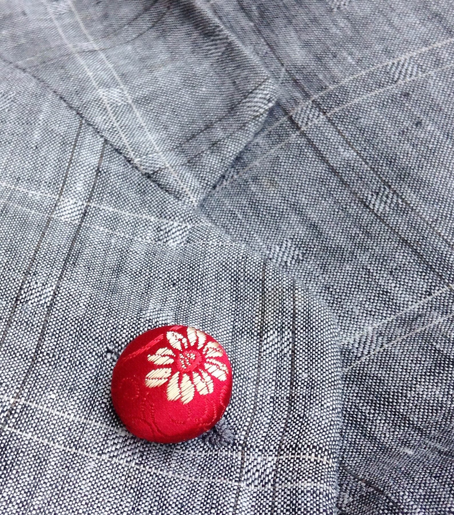 Red Lapel Pin Mens Lapel Pin Silk Button Lapel Pin Red Gold Etsy