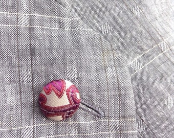 Custom Lapel Pins Mens Lapel Pin Round Silk Button Maroon Gold Boutonniere Wedding Groomsmen Gifts For Dad Husband Under 20 Stocking Stuffer