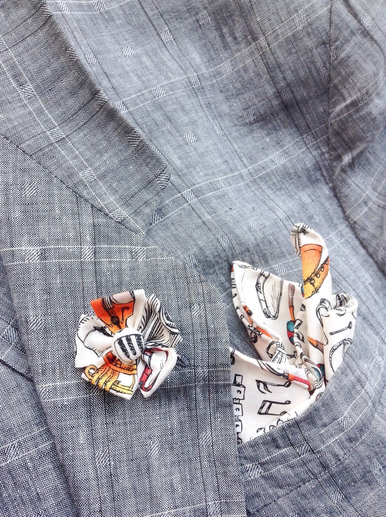 Musical Instruments Lapel Pins Mens Lapel Pin Flower Lapel Pin Pocket Square Set Black White Boutonniere Custom offers Handkerchief Gifts For Men