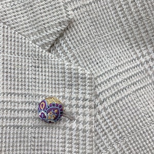 Purple Gold Blue Silk Round Lapel Pin Silk Button Lapel Pins Men Wedding Paisley Boutonniere Gifts For Boyfriend Gifts For Him Men Under 20 image 4