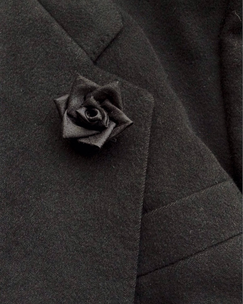Lapel Pins Mens Lapel Pin Flower Lapel Pin Black Lapel Flower Etsy