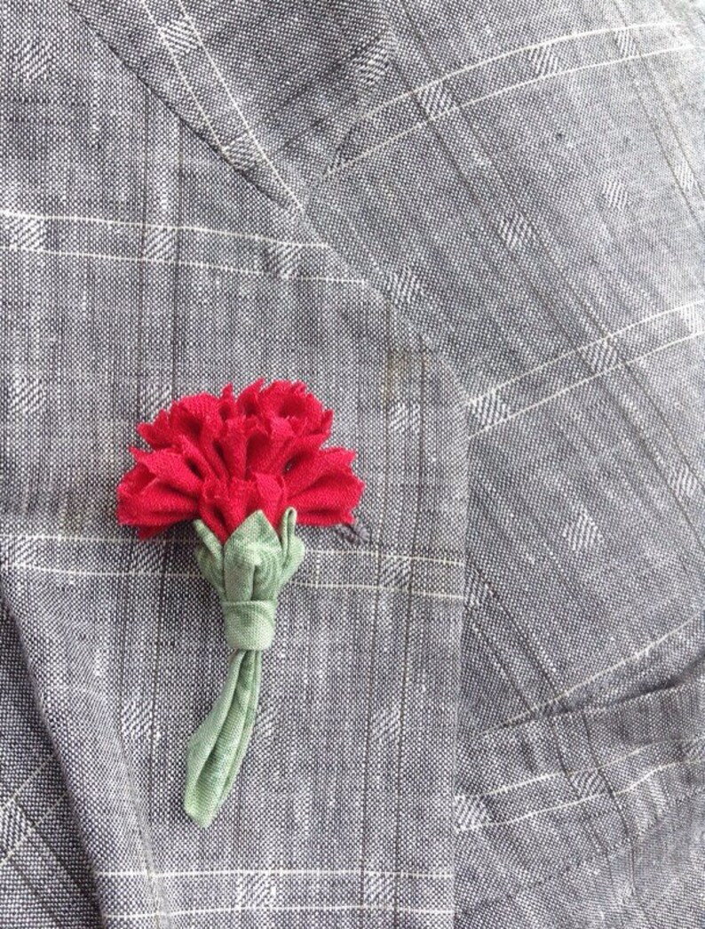 Wedding Lapel Pins Mens Lapel Pin Flower Red Carnation Red Etsy