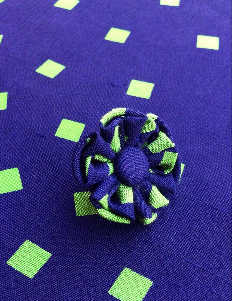 Mens Lapel Pin Flower Lapel Pin Pocket Square Set Blue Etsy