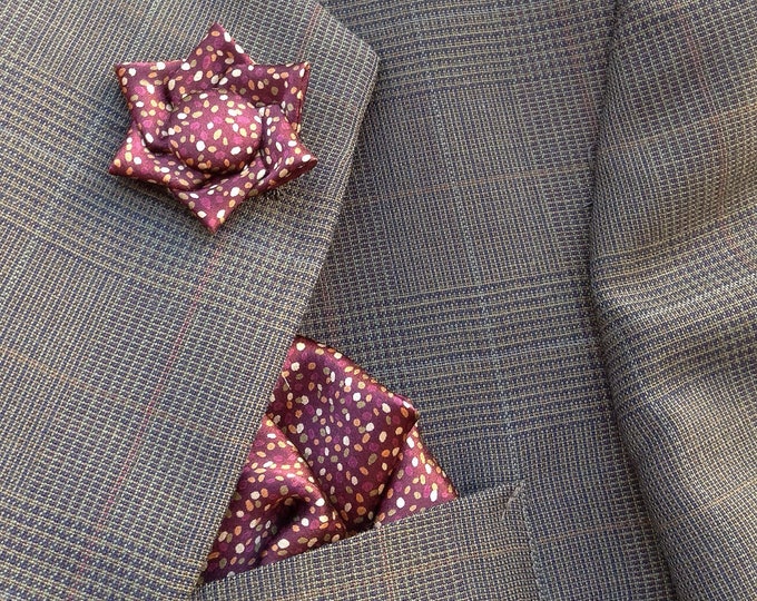 Lapel Pins Mens Lapel Pin Flower Lapel Pin Brown Lapel Flower Silk