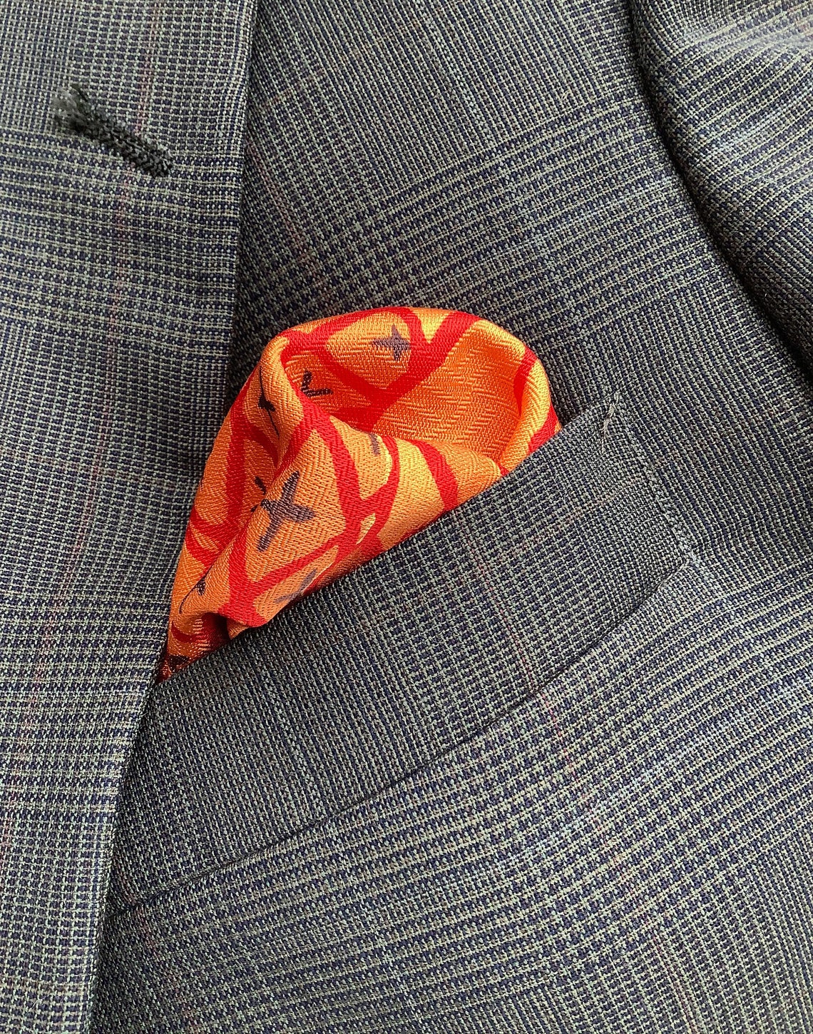 Pocket Square Orange Silk Handkerchief For Men Orange Pocket Etsy
