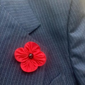 Rode klaproos reversspeldjes heren reversspeld bloem reversspeld Kanzashi broche zijde corsages cadeau voor mannen aangepaste pak pin Remembrance Memorial Day