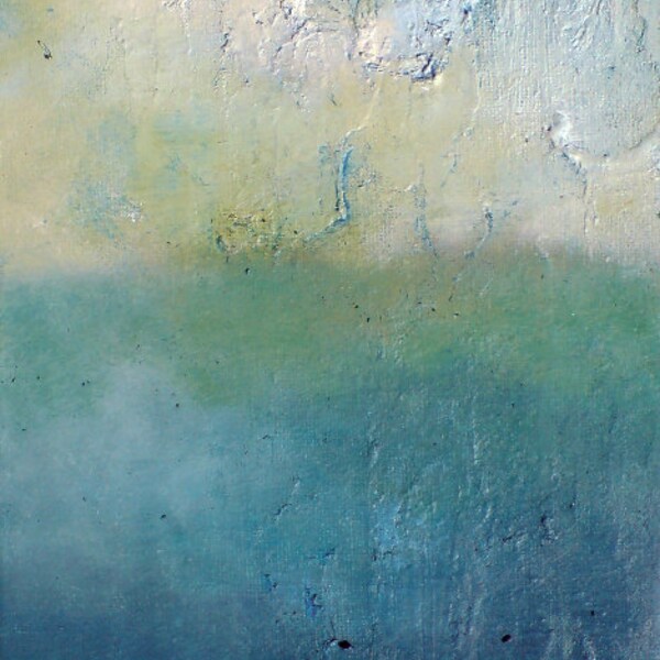 Arctic sea Original Abstract Painting, Textured 9"x7"