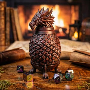 Hand-Painted Dragon Dice Holder | 3D Printed DnD Tabletop