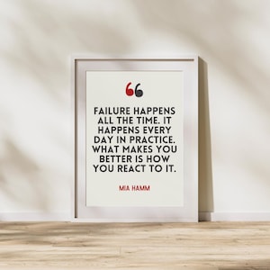 Football Quote Print, Mia Hamm Print, Gifts for him, Football Gifts, Wall Art, Christmas gift ideas, Motivational Quotes, Football