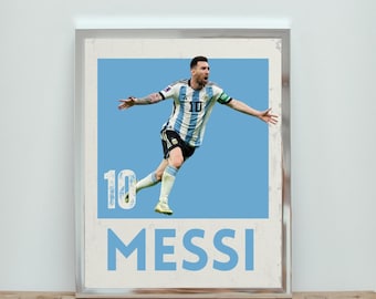 Lionel Messi Argentina Soccer Poster: Sports Bedroom Wall Art (Digital Download)