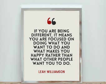 Póster de Leah Williamson con frase sobre fútbol