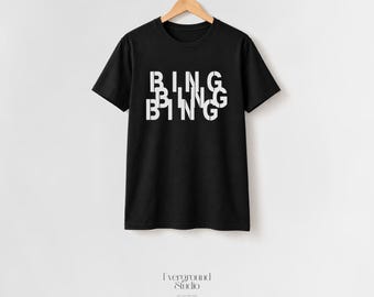 BING BING BING Shirt | Abstract Typography Tee | Black Minimalist Streetwear | Gen Z Graphic T-Shirt
