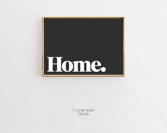 Home Typography Art Print | Minimalist Wall Decor (Digital Download)