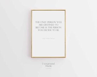 Ralph Waldo Emerson Inspirational Quote Poster | Motivational Wall Art, Personal Growth Print | Printable Decor
