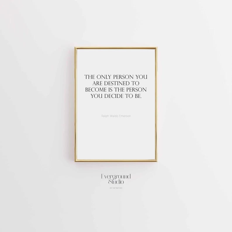 Ralph Waldo Emerson Inspirierendes Zitat Poster | Motivierende Wandkunst, persönliches Wachstum Druck | Druckbare Dekor Bild 1