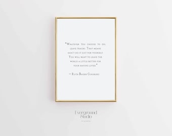 Ruth Bader Ginsburg Quote Art Print | Inspirational Feminist Wall Decor (Digital Download)