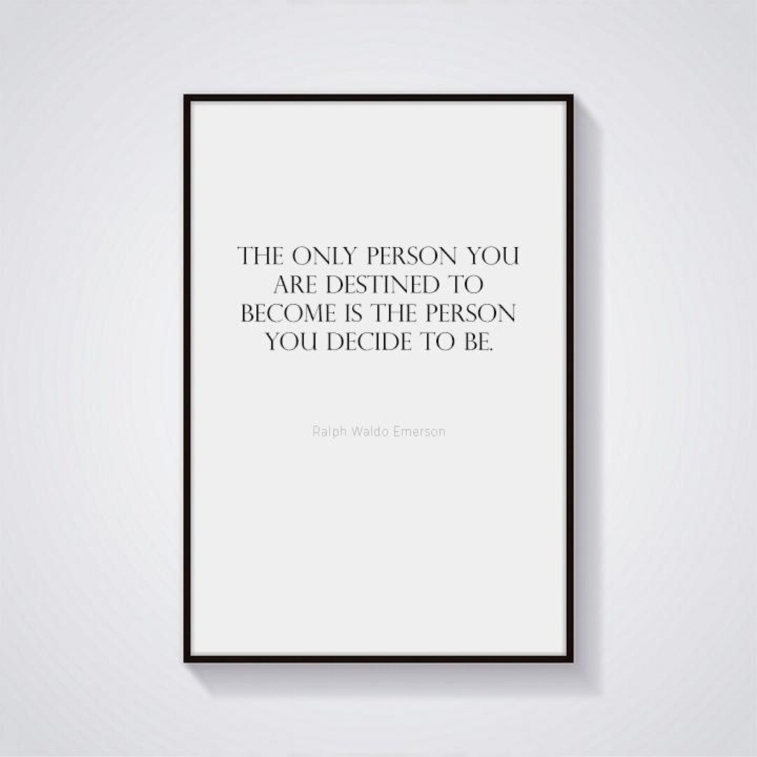 Ralph Waldo Emerson Inspirational Quote Poster | Motivational Wall Art ...