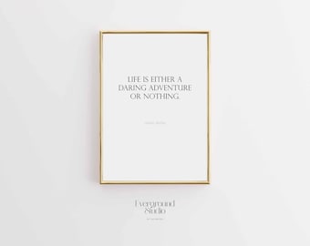 Helen Keller Quote Poster | Inspirational Wall Art | Adventure Motivation Print | Printable Decor