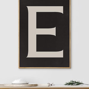 Minimalist Alphabet Art | Modern Typography Print | Home Decor Digital Download | Letter E Print