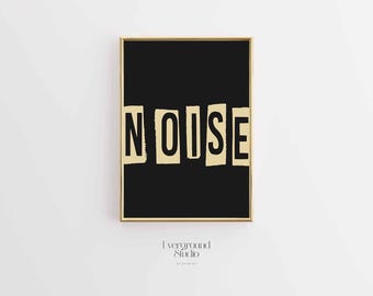 Noise Typography Print | Minimalist Music Room Art (Digital Download)