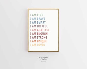 Kids Room Affirmation Print | Boho Nursery Decor (Digital Download)