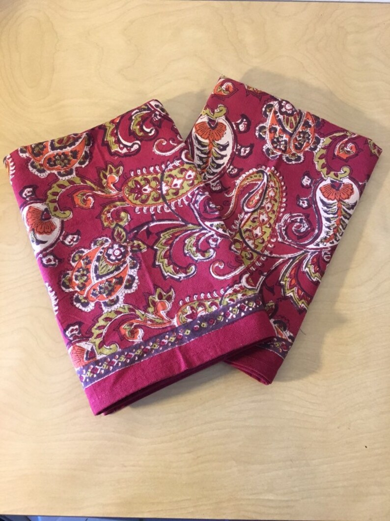 ANOKHI Cloth Napkin Set PAISLEY Block Print 17 India Cotton Etsy