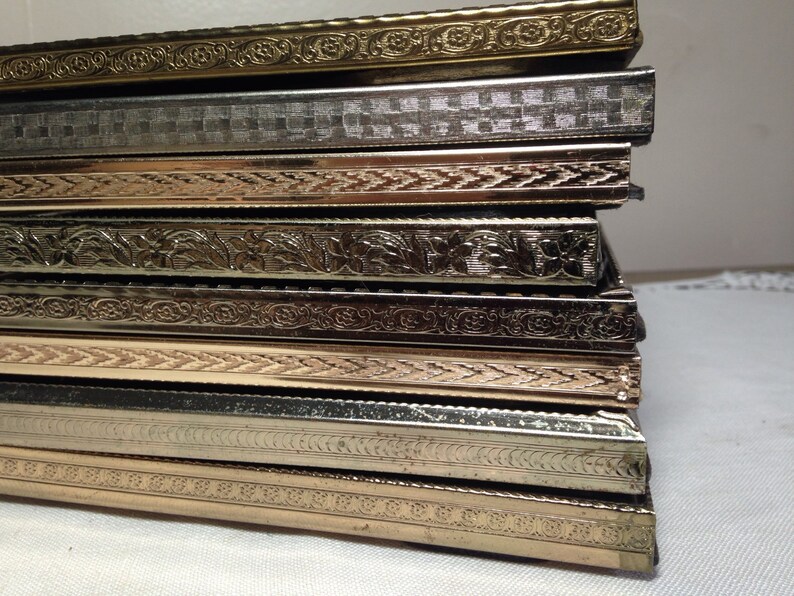 Vintage Gold Picture Frame Collection Of 10 Metal 5x7 Mid Image 0