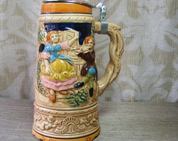 Vintage Music Box BEER STEIN Roll Out the Barrel APEX Quality Japan by