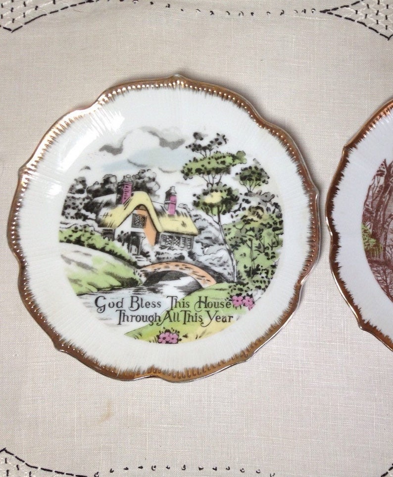 1 Vintage Decorative Plate God BLESS THIS HOUSE Country Home | Etsy