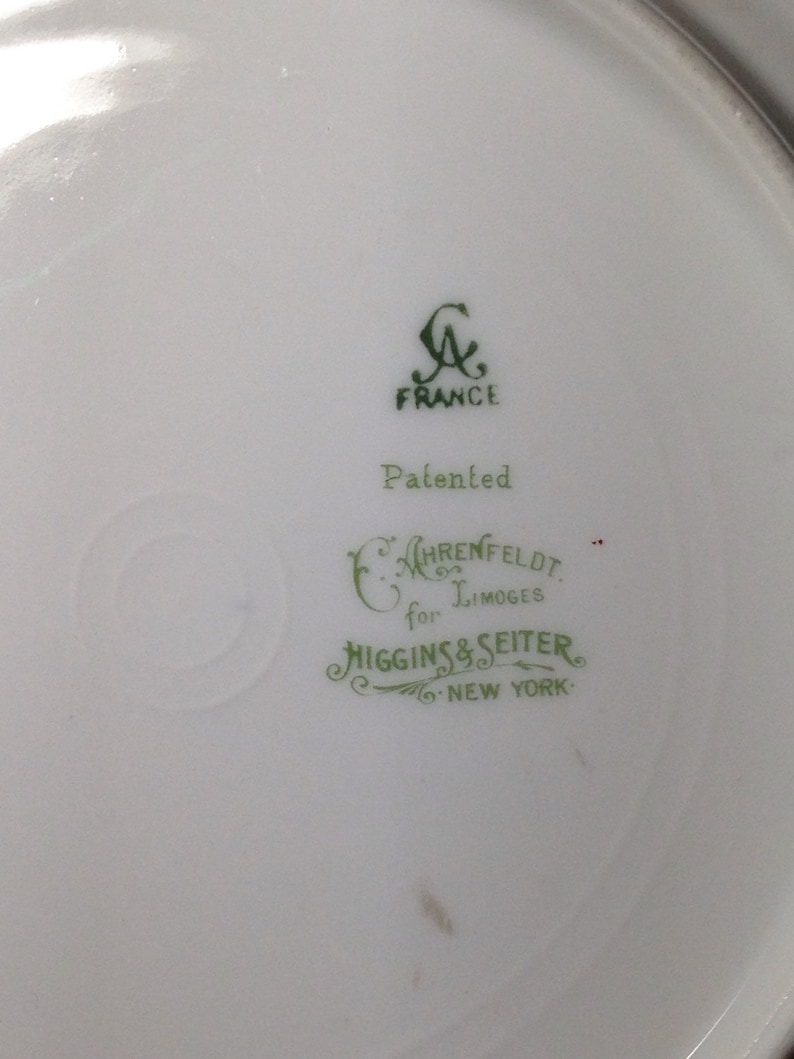 Limoges Plate Set of 4 C Ahrenfeldt France Porcelain Antique 8 Breakfast Luncheon
