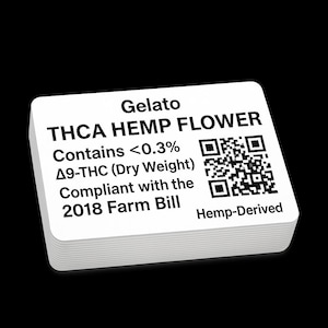Personalized 2x1 Matte Labels – Hemp Packaging Stickers for Flower, QR Code Compliant – 2018 Farm Bill Legal Format