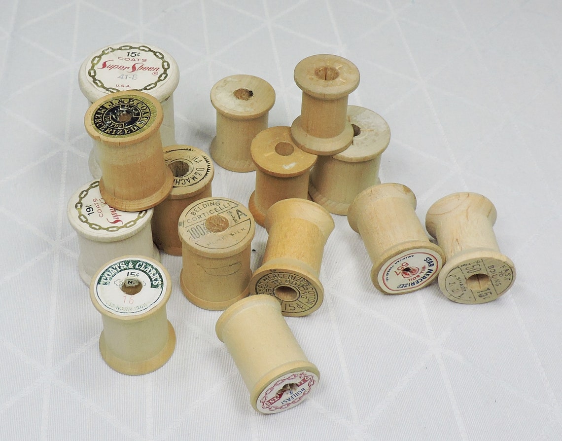 Vintage Wooden Spools Wood Thread Spools for Repurpose Etsy